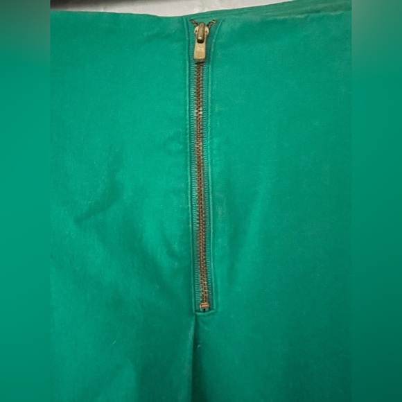 Lily Pulitzer green, cotton blend, zip front, fully lined, pleated mini skirt; 4 - Picture 2 of 7